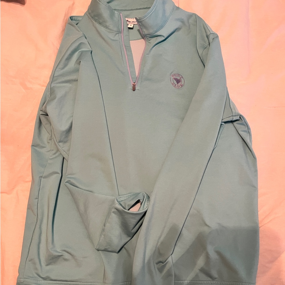 Peter Millar Light Blue Quarter-Zip Jacket